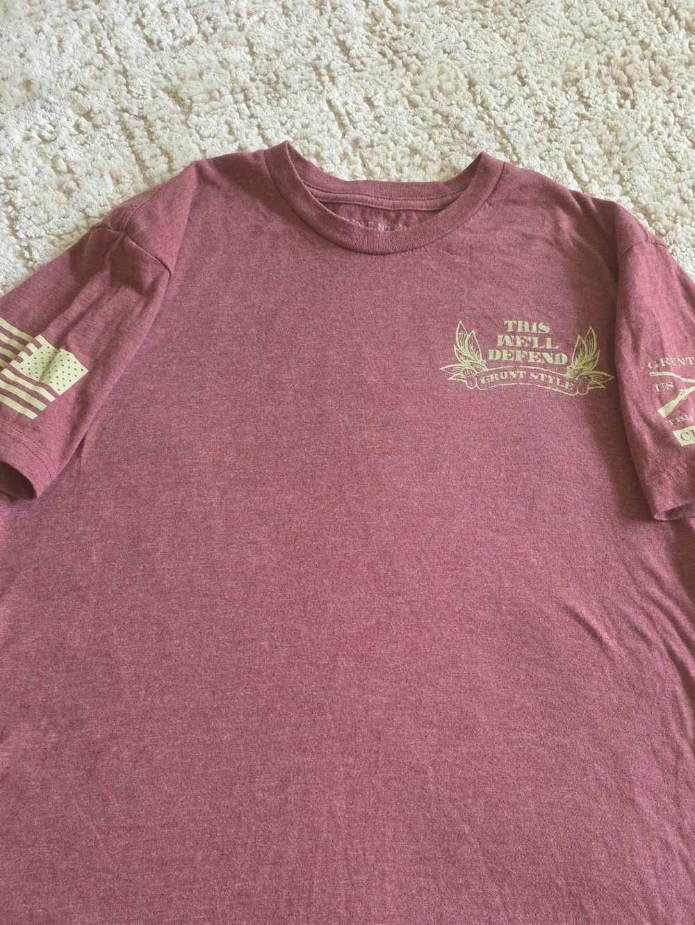 Grunt Style Men's Maroon Graphic Crewneck T-Shirt